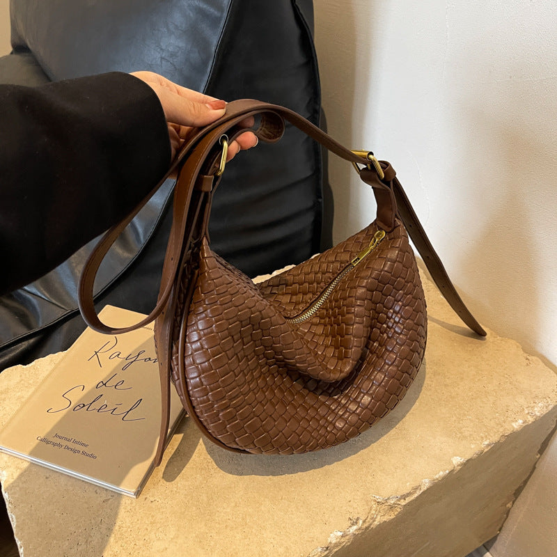 VAYRO–Woven Half–Monn Bag